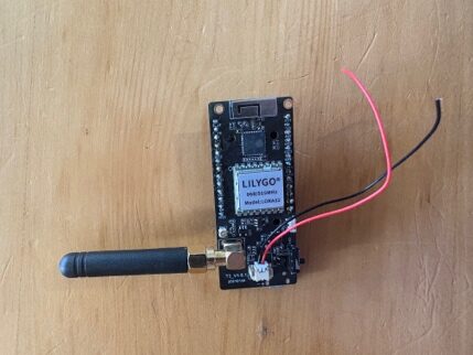 TTGO LoRa32 board wired up