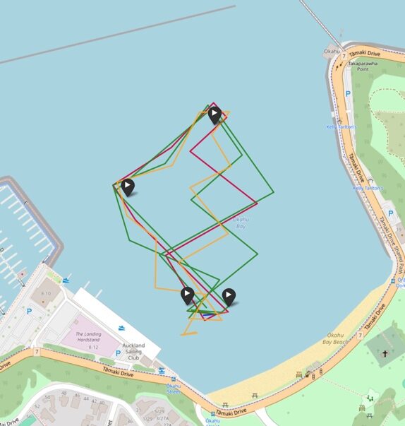 Dashboard showing multiple boat trails