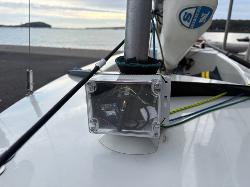 Tracker deployed on a boat
