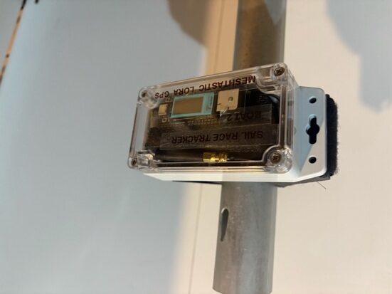 Tracker on the mast outdoors
